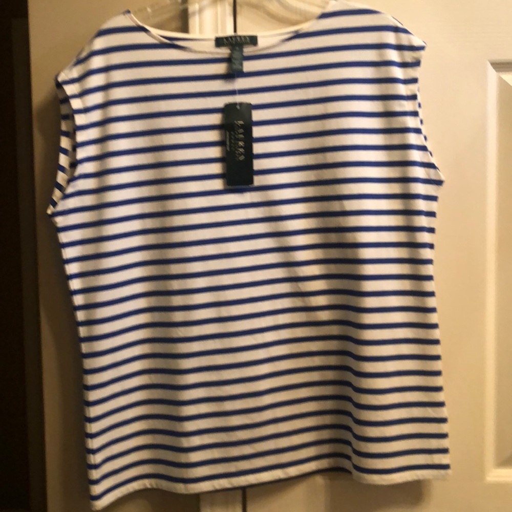 NWT Ralph Lauren. Blue/white shirt. Size 1x